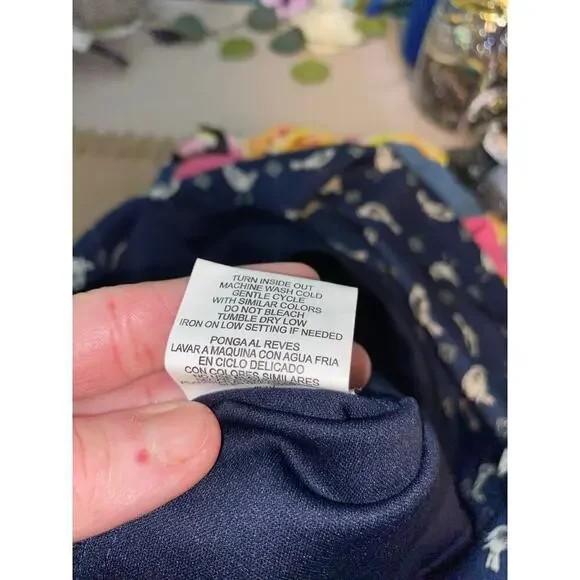 Lily Rose size Medium GUC Blue GUC Lined Dress with Birds Button Closure - Picture 9 of 12